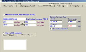 Weather Display Barometer Setup Page