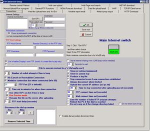 Weather Display FTP Internet Setup Window