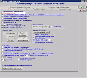 Weather Display Summary image setup page